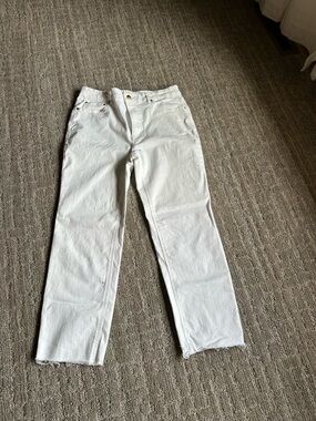Classic White Straight-Leg Jeans size 12
